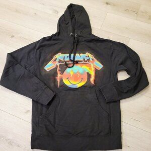J Balvin Metallica Graphic Pullover Hoodie Sweatshirt Sz Small Black Music